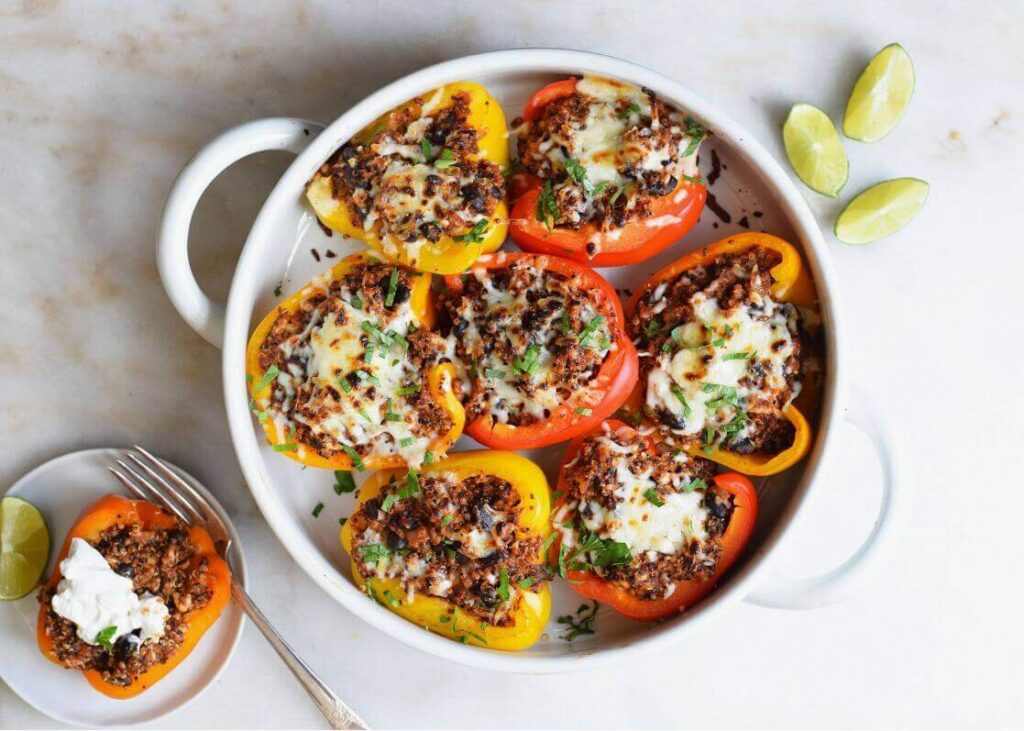 27 Easy Meal Prep Recipe Ideas to Shake Up Your Routine meal prep Stuffed with quinoa, beans, and veggies, these vegetarian stuffed peppers are a great meal prep idea for plant-based eaters. They hold up well in the fridge and are easy to reheat.