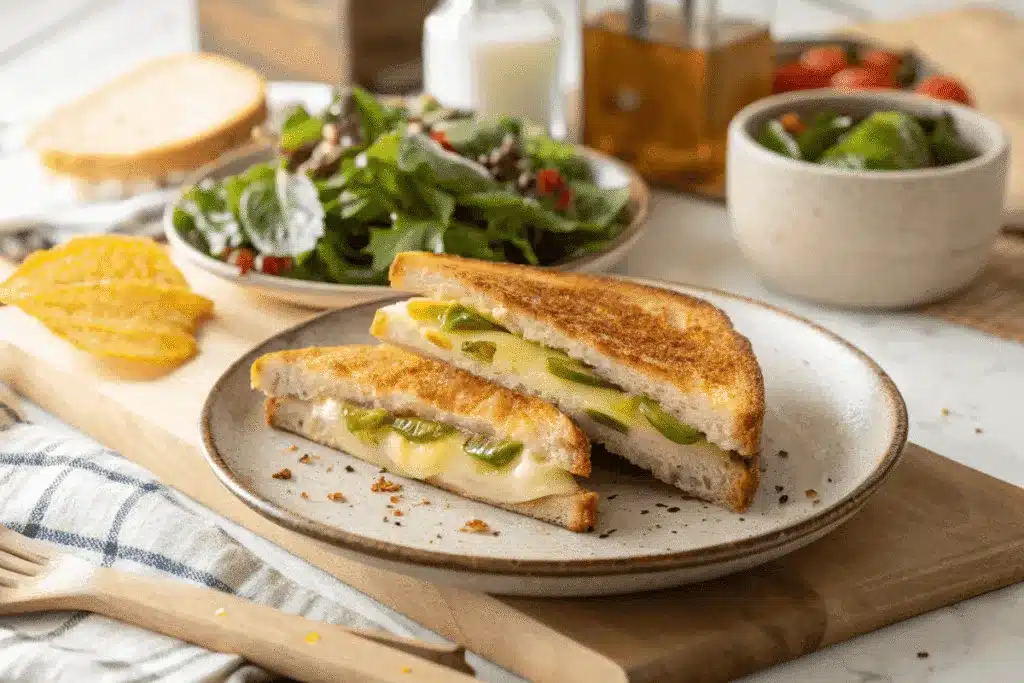 Keto pickle and cheese sandwich ready to serve