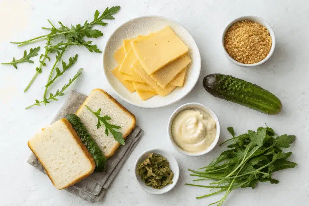  Ingredients for keto pickle and cheese sandwich