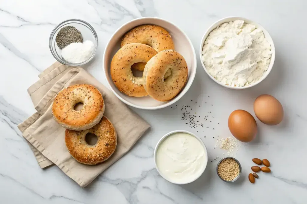 Protein Bagels Recipe That Transformed My Mornings (Easy, Healthy, and High Protein) Protein bagels recipe Protein bagels ingredients laid out