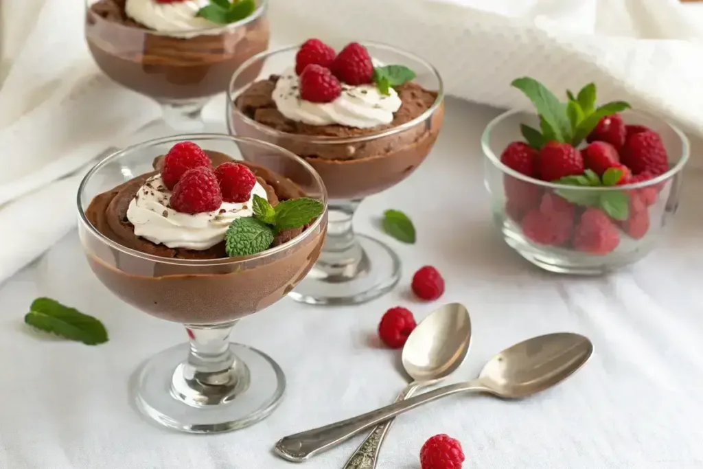 Keto Chocolate Mousse served with berries